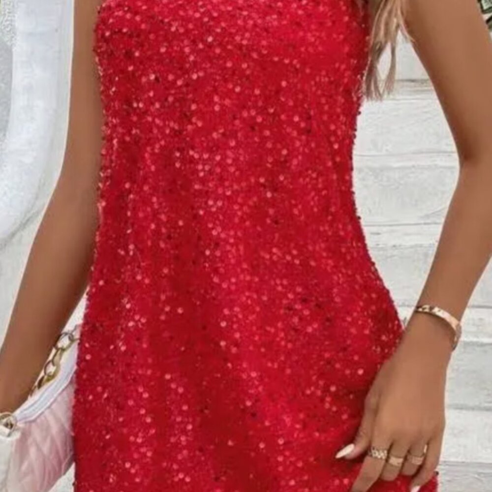 Never worn Sparkly red party dress